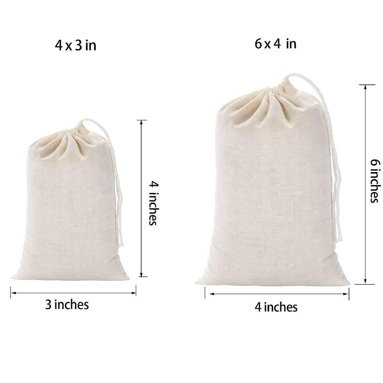 GIYOMI 20 Pcs Muslin Drawstring Bags,Natural Unbleached Cotton