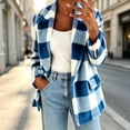 thumbnail image 7 of cocolona Womens Classic Plaid Jacket Fleece Lined Long Sleeve Lapel Overcoat Fall Winter Warm Trendy Outerwear, 7 of 7