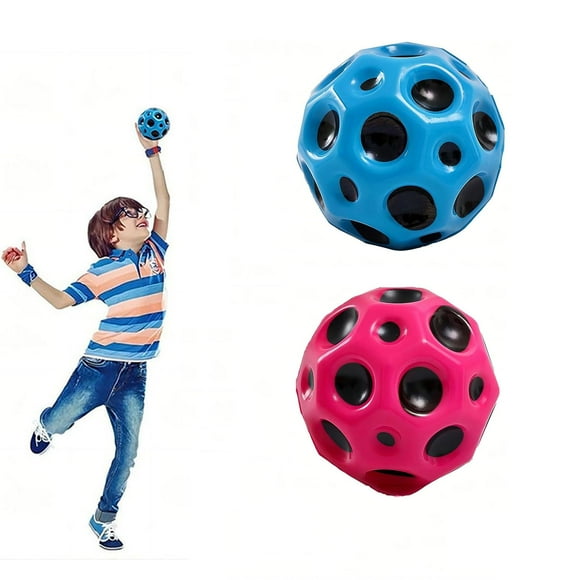 Space Balls Extreme High Bouncing Ball Meteor Space Ball Rubber Bounce Ball Sensory Ball Cool Tiktok Pop Bouncing Training Ball for Indoor Outdoor Play Easy to Grip & Catch (2pcs)