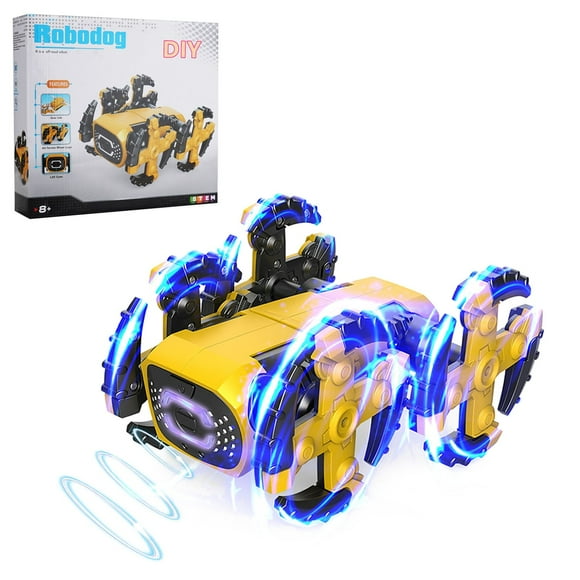 IROINID Pretend Play Toys for Toddlers Dress Up,Educational Toys,Robot Dog Robot Sets STEM Building Toys Assembly Educational Science Building Block Kits,Induction,Music,Birthday Christmas (142 Pcs)