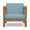 Teak/Blue, variant on Elisha Outdoor Acacia Wood Club Chair with Cushion, Gray and White