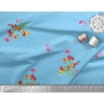 thumbnail image 3 of Soimoi Rayon Crepe Fabric Dot,Leaves & Periwinkle Floral Fabric Prints by Yard 46 Inch Wide, 3 of 3