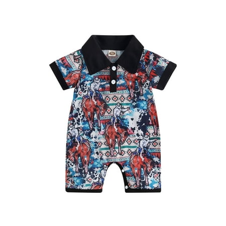 

Western Newborn Baby Girl Boy Clothes Romper Onesie Bodysuit One Piece Jumpsuit