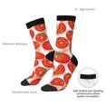 thumbnail image 4 of Hirioo Tomatoes Pattern Adult Middle Tube Socks Breathable Sock Non-Pilling,Contrasting Color Design, 4 of 6