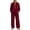 A Wine, variant on Womens Sweatshirts Hoodies Dqueduo Women's Fall Winter Lapel Long Sleeve Patch Pocket Hoodie And Wide Leg Pants Suit, Sizes S-XXL