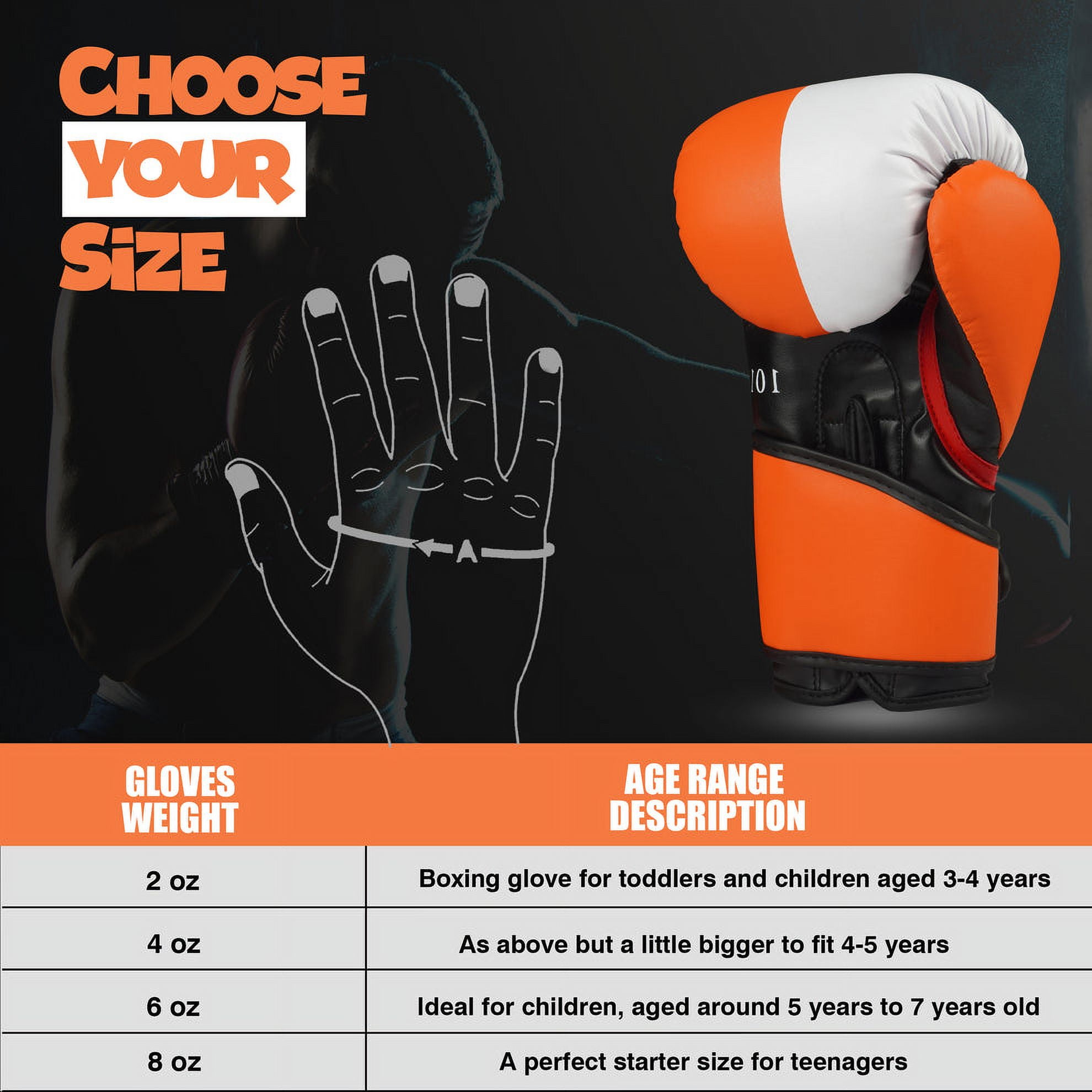 High Line Orange Essential Series Boxing Gloves for Kids | Youth Boxing Gloves for Punching, Boxing, MMA, Kickboxing, Muay Thai, Sparring| Kids Punching Gloves 4 oz, 6 oz & 8 oz