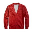 thumbnail image 7 of QHRMKOG Men's Cardigan Sweaters Cute Valentine's Day Heart Cardigan Print Relaxed Fit Long Sleeve V Neck Button Up Cardigan Sweater Fashion Ribbed Knit Sweater Red 2XL, 7 of 7