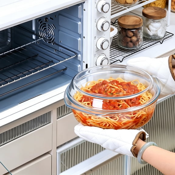 NUTRIUPS 4.72 in x 12 in 3L Glass Baking Dishes, Non-Stick