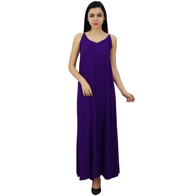 Bimba Robe Maxi à Bretelles Spaghetti Unie pour Femmes pour l'Été Plage Robe d'Été