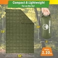 thumbnail image 2 of Wakeman Outdoors 78x52” Down Camping Blanket Packable Ultralight Travel Blanket with Bag, Green, 2 of 5