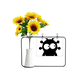 thumbnail image 1 of El universo Alien y monstruo alienígena Tarjeta de bendición de jarrón de girasol artificial, 1 of 3