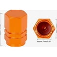 thumbnail image 2 of 8pcs Orange Tire Stem Valve Caps Wheel Valve Covers Car Dustproof Hexagon Shape Aluminium Alloy Tire Cap, 2 of 2