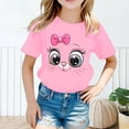thumbnail image 2 of T-shirt à Manches Courtes Imprimé Mignon pour Filles, Été, Décontracté, Mode, Long, Rayé, Taille 8, 2 of 4