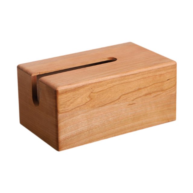 Funda para caja de pañuelos de madera maciza rectangular con decoración nórdica E