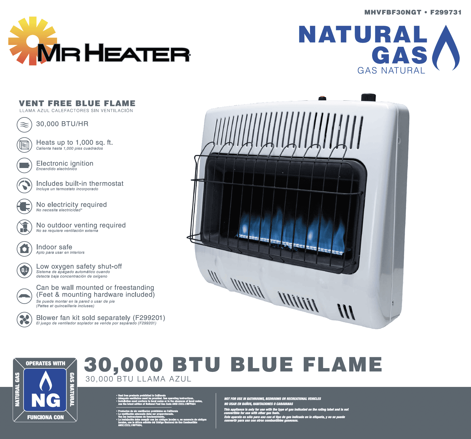 Dual Fuel Procom 30000 Btu Heater Dual Fuel Procom Mg30tbf Procom