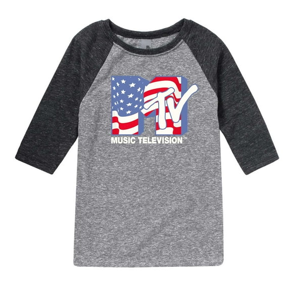 MTV - Americana Flag - Toddler And Youth Raglan Graphic T-Shirt