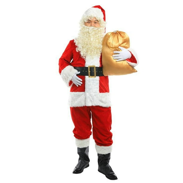 Orolay Costume de Luxe de Père Noël pour les Hommes Costume de Père Noël Adultes Veste de Noël