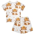 thumbnail image 2 of Little Tiger Summer Pajama Set Soft Cotton Short Sleeve Sleepwear 2PCS Pajama Sets Breathable Lounge Set Size 14Y, 2 of 7