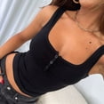 thumbnail image 4 of Sujetador Deportivo Henley de Canalé para Mujer - Top Corto de Yoga con Espalda Cuadrada y Relleno, con Almohadillas Integradas Negro S, 4 of 8