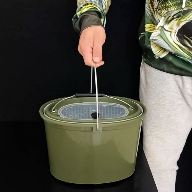 Bucket,2-in-1 Bucket Fish Bait Container Handle Colander Bait Container Bucket Fish Box Bucket Rusuo 2-in-1 Eryue
