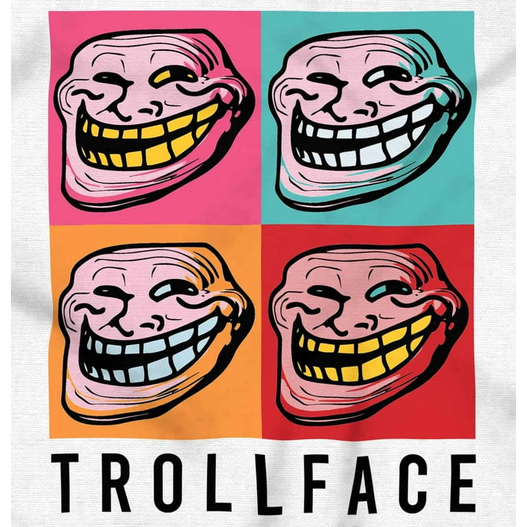 Troll Face Smiley Internet Funny Meme Gift Womens or Mens Crewneck