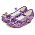 thumbnail image 2 of KIHOUT Chaussures Habillées pour Bébés Filles Perles Cristal Nœud Papillon Chaussures de Princesse Sandales, 2 of 9