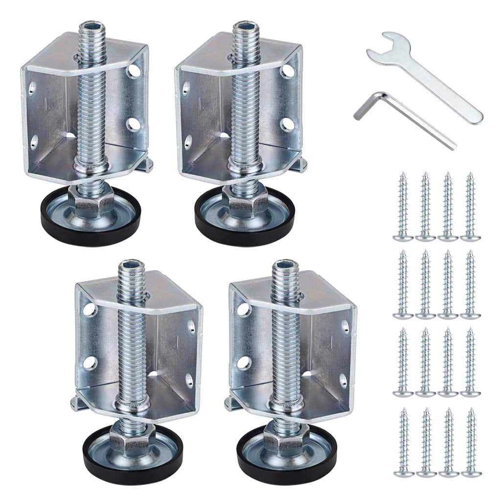 Lot De 8 Pieds De Nivellement Robustes Pour Meubles, Supports De Plinthes, Réglables Pour établi, Table, Canapé, Armoires, étagères, Argent