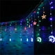thumbnail image 5 of Tira de luces LED para cortina de ventana, guirnalda de luces con forma de estrella y luna, alimentada por USB, para interior, dormitorio, Fiesta al aire libre, 5 of 7