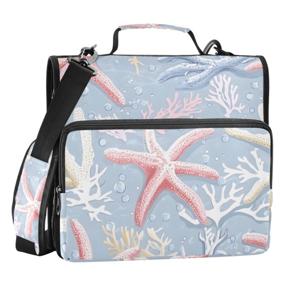 ALAZA Zipper Binder Beautiful Starfish 3 Ring Trapper Keeper File Folder Organizer Bag