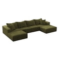 thumbnail image 2 of 162" Cloud Couch, Green Modern Upholstered Sectional Couches for Living Room, Free Combination L Shaped Sofa Set with 6 Pillows, Oversized Design, 2 of 15