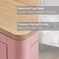 thumbnail image 3 of Treocho 2 Drawers Nightstand Set of 2, 20'' Bedside Table, w/Hidden Handles, Wooden, Pink, 3 of 8