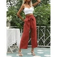 thumbnail image 4 of Eashery Capri Pants for Women Dressy Casual High Waisted Comfortable Straight Calf-Length Pants Workout Pants Women (Solid Color,Red,L), 4 of 5