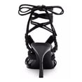 thumbnail image 2 of INC Womens Black Strappy Woven Brayd Square Toe Stiletto Lace-Up Dress Heeled Sandal 8.5 M, 2 of 4