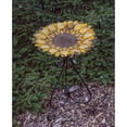 Metal 24 Inch Colorful Yellow Bird Bath