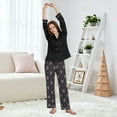 thumbnail image 6 of Dailycode Women's Pajama Pants Wide Leg Lounge Pj Bottoms With Pockets Folk Art Shape, 6 of 7