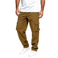 thumbnail image 3 of LTTVQM Mens Cargo Pants Ripstop Drawstring Waist Stretch Fishing Hiking Pants Outdoor Workout Breathable Casual Work Trousers with Multi Pockets, 3 of 6