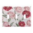 thumbnail image 2 of Dailycode Light Switch Plate Covers 2 Gang Wall Plate Plastics Outlet Covers for Kitchen Home Office Decor Watercolor Peonies Flower, 2 of 8