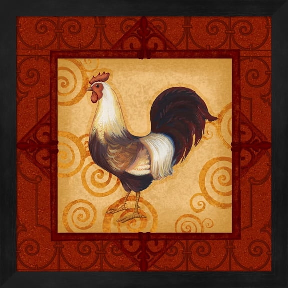 Decorative Rooster II by Vivian Eisner, Framed Wall Art, 13.25W x 13.25H