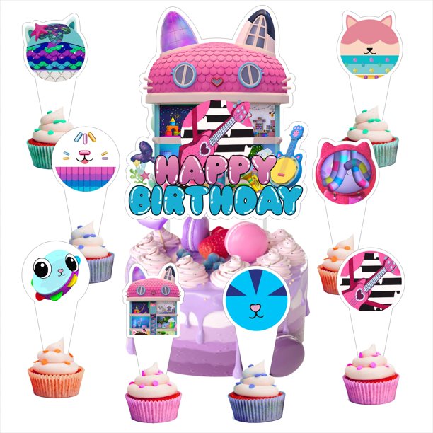 Decoraciones de cumpleaños Mzeyapo, 25 piezas, toppers de pastel con dibujos animados