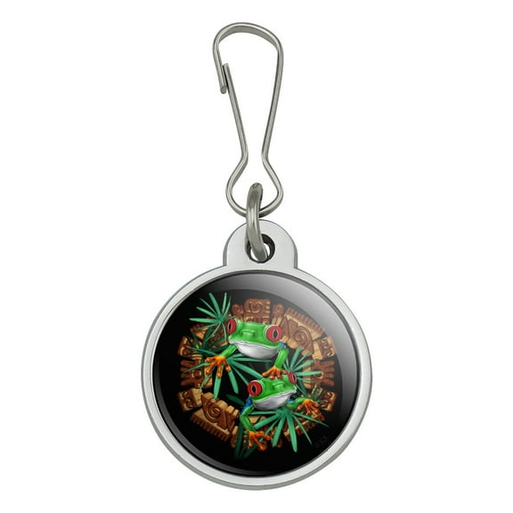 Tree Frog Aztec Temple Jacket Handbag Purse Luggage Backpack Zipper Pull Charm