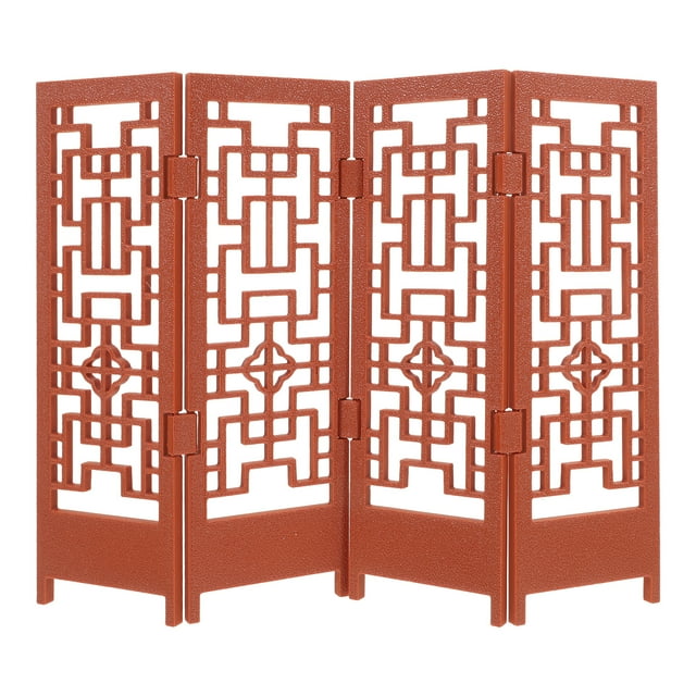 KAKOWELY folding screen tabletop Miniature Dollhouse Furniture Chinese Style Mini Folding Screen Divider Decorative Screen Model for Room Decor Mini Screen for Dollhouse Accessories
