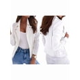 thumbnail image 3 of Women'S Faux Leather Jackets Suede Spring Trendy Outfits 2025 Fall Zip Up Cropped Moto Jakcet Outerwear White XXL, 3 of 7