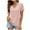 Pink womens tops summer, variant on USSUMA Summer Tops for Women Trendy Cute Basic Chiffon Blouse Tunic Loose Fit Swiss Dot Solid Color Womens Tops Casual V Neck Short Sleeve Shirts for Women Dressy Casual
