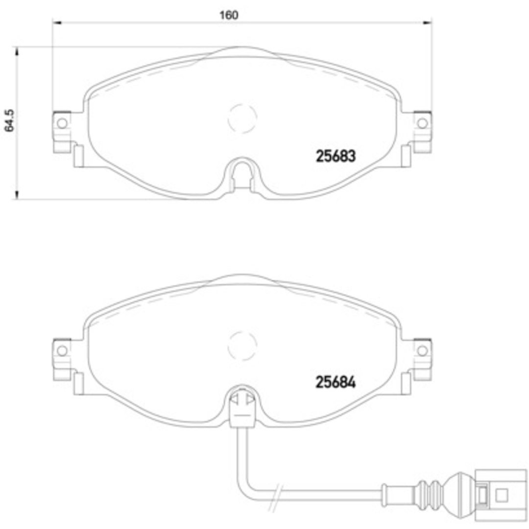 Brembo P85126X; Brake Pad; XTRALINE; FMSI Number D1760-8989; Low-Metallic; Set Of 4; With Pad Wear Sensor And Mounting Hardware