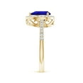 thumbnail image 3 of Angara Natural 1.1 Ct. Tanzanite with Diamond Halo Ring in 14K Yellow Gold for Women (Ring Size: 3.5), 3 of 9