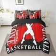 thumbnail image 2 of Manfei Basketball Sport 7-Piece Twin Bedding Sets,Ball Game Player Bedding Comforter Set,Red Black White Sheet Sets For Kids Boys,Super Cozy Room Decorative Reversible, 2 of 8