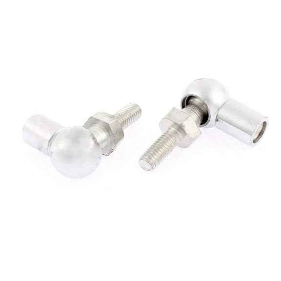 6mm Male Female Thread L Shaped Ball Joint Rod End Bearing Silver Tone 2pcs
