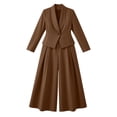thumbnail image 4 of Ynynloco Women Suits 2 Piece Set Business Casual Dressy Oversized Blazer Jacket and High Waist Wide Leg Dress Pantsuits Formal Work Outfits, 4 of 6