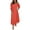 Orange, variant on Women's U Neck One Collar Two Wear Casual Solid Color Hollow Embroidery Full Dress Summer Casual Long Dresses