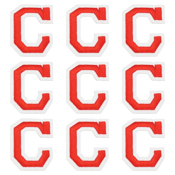 Uxcell Iron on Letter Patches, 9 Pcs 2"/5cm Alphabet C Iron on Embroidered Applique Sew on Patches for Clothes, Dress, Socks, Jeans, Hats, DIY Accessories(Red)